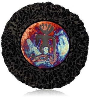 Raku-fired "Volcano Lava" Ceramic Coaster- 6"